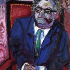 High-Quality Reproduction of Otto Dix's "Portrait of the Writer Max Frisch" (1967) - A Compelling Expressionist Portrait in Oil on Fiberboard