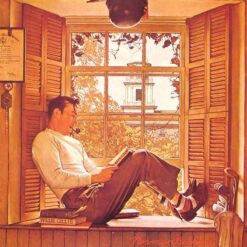 Dafen Village's Authentic - looking Replica of Norman Rockwell's 1946 'Willie Gillis in College' - Perfect for Decorating with a Vintage American College Vibe