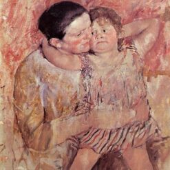 Authentic-looking Replica of Mary Cassatt's 'Woman and Child' (c.1887 - 1888) - Impressionist Genre Painting Oil Painting Handmade in Dafen Village