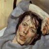 Exquisite Replica of Lucian Freud's 1988 'Woman in a Grey Sweater' - Expressionist Oil Portrait