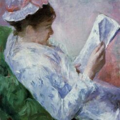 Unique Hand-painted Impressionist Portrait Inspired by Mary Cassatt's 'Woman Reading' - Oil on Canvas from Dafen Village for Art Lovers