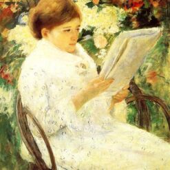 Unique Hand - painted Impressionist Garden Portrait Inspired by Mary Cassatt's 'Woman Reading in a Garden' from Dafen Village Artisans