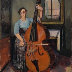 Customizable Oil Painting - "Woman with a Double Bass" Inspired by Valadon - Dafen Village Studio's Special Offer