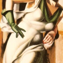 Tamara de Lempicka-Inspired "Woman with a Green Glove" – Iconic Art Deco Portrait for Luxury Interiors & Classic Art Collections | DaFen Village Studio