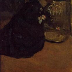 Stunning Reproduction of Mary Cassatt's 'Woman with a Parakeet' (1898) - A Glimpse into Impressionist Elegance and Avian Charm