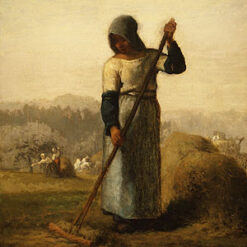 High - Quality Reproduction of Jean - Francois Millet's c.1856 - 1857 "Woman with a Rake" - Realist Genre Oil Painting from Premier Dafen Village Studios