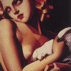 Tamara de Lempicka-Inspired "Woman with Dove" – Iconic Art Deco Portrait for Elegant Interiors | DaFen Village Studio