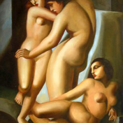 Women Bathing" by Tamara de Lempicka – Elegant Art Deco Nude Painting Reproduction for Stylish Home & Office Spaces | DaFen Village Studio
