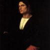 Young Man with Cap and Gloves Inspired by Titian – High Renaissance Portrait Oil Painting from DaFen Village Studio