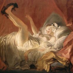 Dafen Village's Exquisite Hand - Painted Oil Canvas INSPIRED BY Fragonard's “Young Woman Playing with a Dog” in Rococo Style