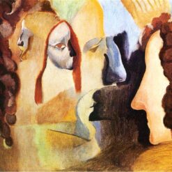 Exquisite Dafen Village Creation: 'Yvonne and Magdeleine Torn in Tatters' Inspired by Marcel Duchamp (1911) - Symbolist Portrait Oil Painting on Canvas