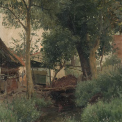 Delightful Hand - painted Oil Reproduction of 'Sommertag im Spreewald' INSPIRED BY Walter Moras, from Dafen Village for Art Lovers Seeking Charming Summer Landscape Oil Paintings on Artist Board