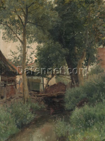 Delightful Hand – painted Oil Reproduction of ‘Sommertag im Spreewald’ INSPIRED BY Walter Moras, from Dafen Village for Art Lovers Seeking Charming Summer Landscape Oil Paintings on Artist Board