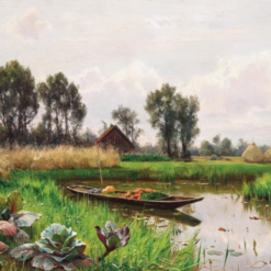 Stunning Hand - painted Oil Reproduction of 'A Summer Day in the Spree Forest' INSPIRED BY Walter Moras, from Dafen Village for Art Aficionados Seeking Large - Format, Vivid Summer Landscape Art