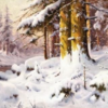 Stunning Hand - painted Oil Reproduction of 'Winterwald' INSPIRED BY Walter Moras, from Dafen Village for Art Lovers Craving Large - Format, Authentic German Winter Landscape Art