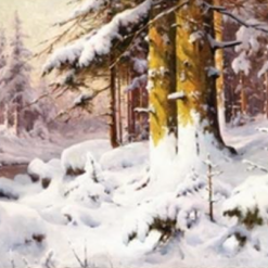 Stunning Hand - painted Oil Reproduction of 'Winterwald' INSPIRED BY Walter Moras, from Dafen Village for Art Lovers Craving Large - Format, Authentic German Winter Landscape Art