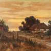 Custom - made Oil Painting of 'Fischerdorf im Sonnenaufgang, 1890' in the Vein of Walter Moras, Created in Dafen Village for Home Decorators Needing a Captivating Coastal - Themed Centerpiece for Their Living Spaces