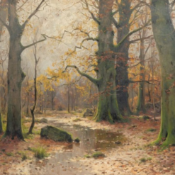 Exquisite Hand - painted Oil Reproduction of 'Bach im Wald' by Walter Moras, from Dafen Village for Art Lovers Craving Large - Scale, Authentic German Forest Landscape Art