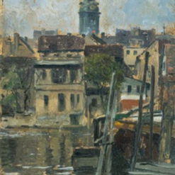 Exquisite Hand - painted Oil Reproduction of 'Fischerbrücke und Parochialkirche' by Walter Moras, from Dafen Village for Art Lovers Fond of Cityscape Art