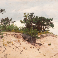 Authentic - looking 'Walter Moras Inspired' Oil Painting of 'Dünenlandschaft' on Cardboard, Hand - crafted in Dafen Village for Collectors of German Coastal - Themed Art