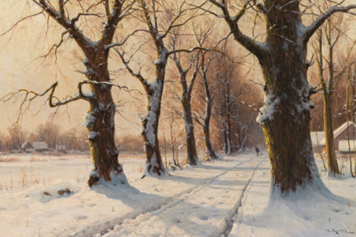 Exquisite Hand – painted Oil Reproduction of Walter Moras’ ‘Winter Landscape’, from Dafen Village for Art Lovers Fond of Snowy Scenes