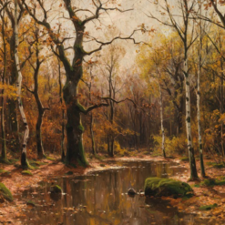 Custom - made Oil Painting of 'Autumn Forest' in the Vein of Walter Moras, Created in Dafen Village for Home Decorators Needing an Autumn - Themed Artwork for Their Living Spaces
