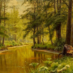 Exquisite Hand - painted Oil Reproduction Inspired by Walter Moras' 'Spreewald Landscape in Summer' on Canvas, Direct from Dafen Village for Art Enthusiasts Craving Lush Summer Scenes