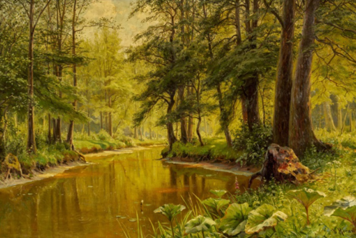 Exquisite Hand – painted Oil Reproduction Inspired by Walter Moras’ ‘Spreewald Landscape in Summer’ on Canvas, Direct from Dafen Village for Art Enthusiasts Craving Lush Summer Scenes