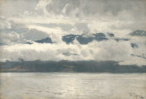 Exquisite Handmade Oil Painting Reproduction Inspired by Walter Moras’ ‘Wolkenverhangener Himmel über einem See’ on Canvas from Dafen Village Studio – Perfect for Art Lovers of Scenic Skies