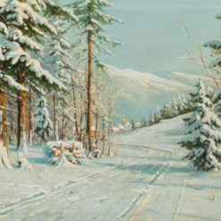 Stunning Handcrafted Oil Painting on Canvas Inspired by Walter Moras' 'Winter Landscape' - Dafen Village Studio's Offering for Home Decorators Craving a Wintry Vibe
