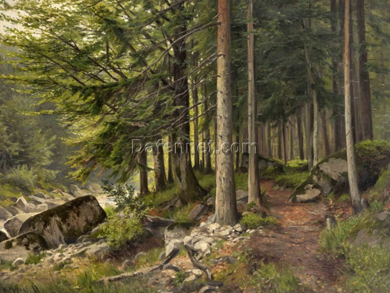Dafen Village’s Exquisite Reproduction of Walter Moras’ ‘Waldinneres’ – A Captivating Canvas for Art Lovers