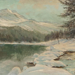 Unique Dafen Village Creation - Handmade Oil Painting on Canvas Inspired by Walter Moras' 'St. Moritz 1918' for Home Decor