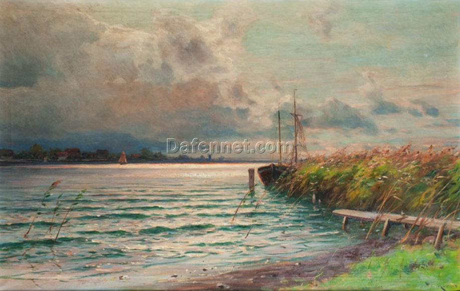 Dafen Village’s Exquisite Reproduction of Walter Moras’ ‘An der Ostsee’ – A Captivating Canvas for Art Lovers