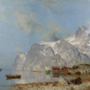 Exquisite Reproduction of Walter Moras' 'Village near Fjord' - A Captivating Canvas for Art Aficionados