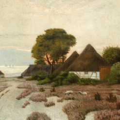 Authentic - looking Reproduction of Walter Moras' 'Küstendorf bei Arenshoop' Oil Artwork