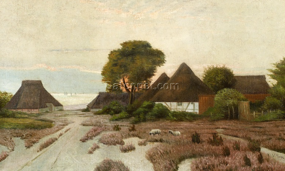 Authentic – looking Reproduction of Walter Moras’ ‘Küstendorf bei Arenshoop’ Oil Artwork