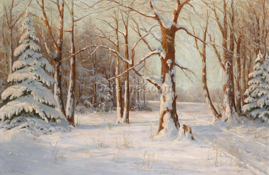 Dafen Village Style Reproduction of Walter Moras’ ‘Eine Winterlandschaft’ – 80×120 cm Oil Canvas for Interior Designers