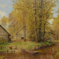 High - Quality Reproduction of Walter Moras' 'Wassermühlen am Stolpedal' - 36x55 cm Oil Painting for Art Enthusiasts