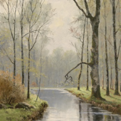 Dafen Village Style Reproduction of Walter Moras' 'Motiv aus dem Spreewald' - 83x62 cm Oil on Canvas for Interior Designers