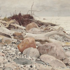High - Quality Dafen Village Hand - Painted Replica of Walter Moras' 'An der Steilküste von Rügen mit Blick auf die Ostsee' - 28x44.5 cm Oil on Paper for Art Enthusiasts