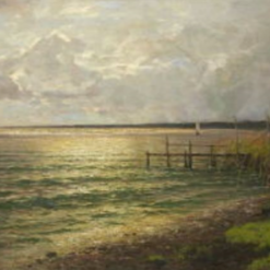 High - Quality Dafen Village Hand - Painted Replica of Walter Moras' 'Märkisches Seeufer im Abendlicht, ca. 1876' - 80x120 cm Oil on Canvas for Collectors