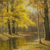 Authentic Dafen Village Reproduction of Walter Moras' 'Bachlauf im Herbstwald' - 60x80 cm Oil on Canvas for Nature Art Lovers