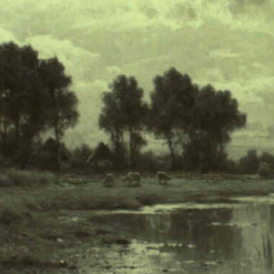 High - Quality Dafen Village Hand - Painted Replica of Walter Moras' 'Kühe am Weiher in norddeutscher Landschaft' - 60x100 cm Oil on Canvas for Collectors