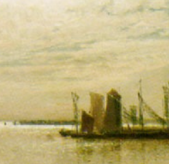 Exquisite Dafen Village Reproduction of Walter Moras' 'Heimkehrende Fischer am Bootssteg' - 22x62 cm Oil on Canvas for Interior Decorators