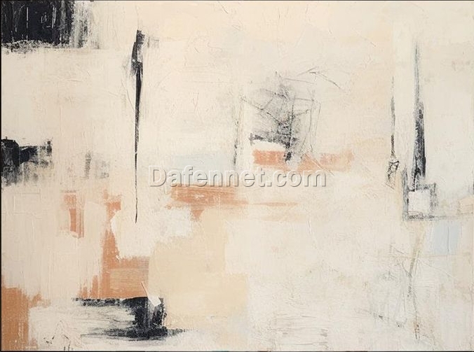 Inspired by Modern Minimalist Art – Abstract Oil Painting on Canvas | Hand-Painted Wall Art for Contemporary Home & Office Décor | DaFen Village Studio