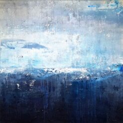 Inspired by Stormy Blue Ocean – Abstract Seascape Oil Painting | Hand-Painted Coastal Wall Art for Modern Home & Office | DaFen Village Studio