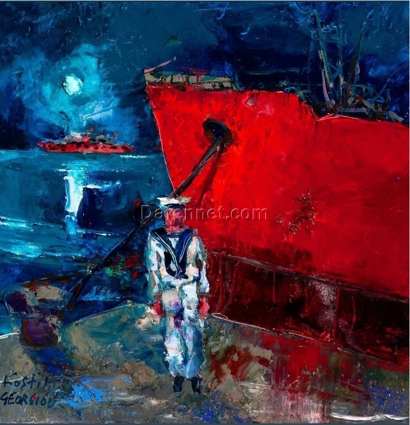 Reproduce the oil painting works of Kostis Georgiou