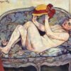 Seductive Hand - Painted Oil Painting Inspired by Suzanne Valadon's "Nude Reclining on a Sofa" - Dafen Village's Artistic Homage