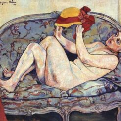 Seductive Hand - Painted Oil Painting Inspired by Suzanne Valadon's "Nude Reclining on a Sofa" - Dafen Village's Artistic Homage