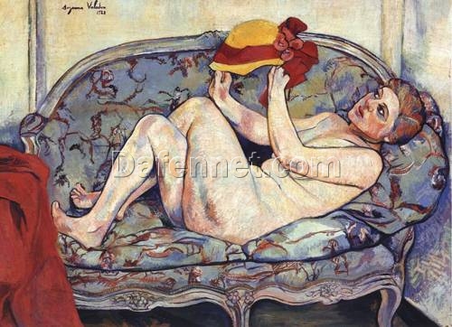 Seductive Hand – Painted Oil Painting Inspired by Suzanne Valadon’s “Nude Reclining on a Sofa” – Dafen Village’s Artistic Homage